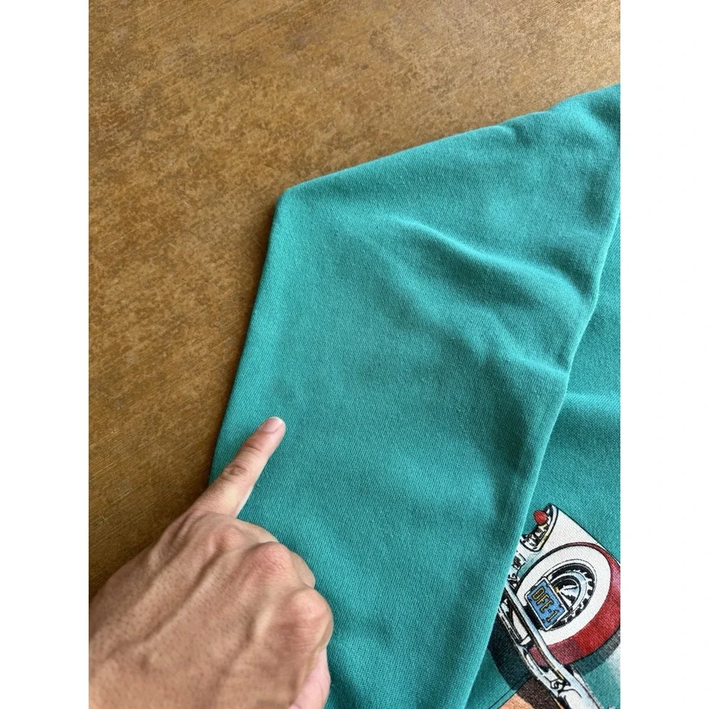 VTG 80s California Classic Cars Racing NASCAR Teal Crewneck Sweater (L) Limit 70